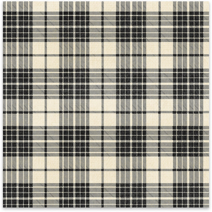 White and Black Plaid Paper Table Runner