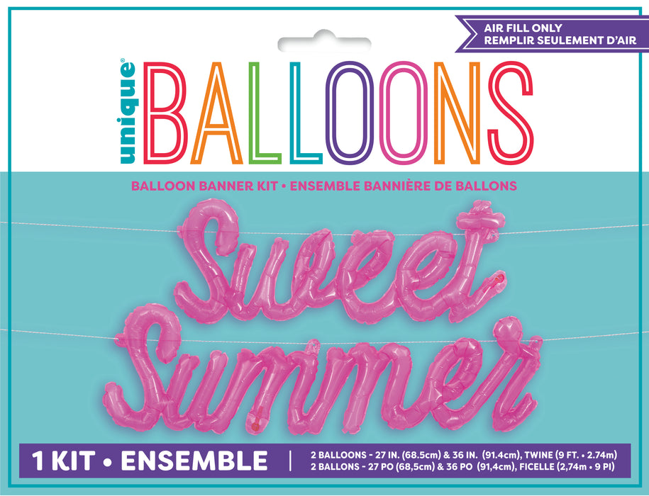 Pastel Ice Cream "Sweet Summer" Plastic Jelly Balloon Banner KIt