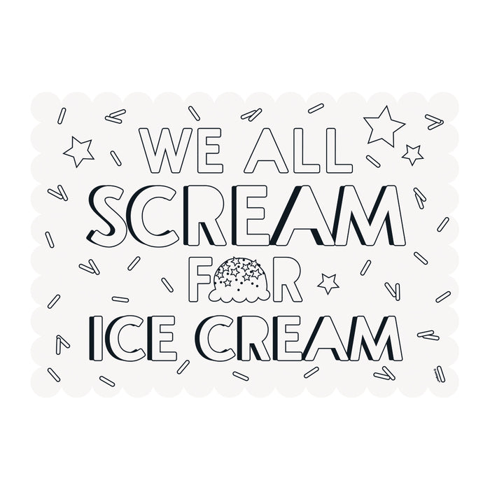 Ice Cream Coloring Placemat