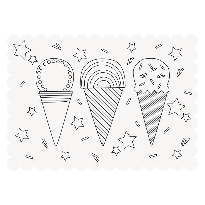 Ice Cream Coloring Placemat