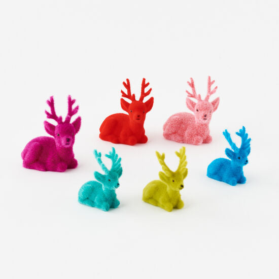 Flocked Sitting Deer