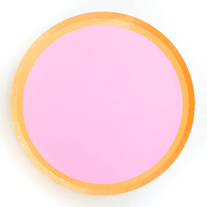 Peach and Yellow Dessert Paper Plate