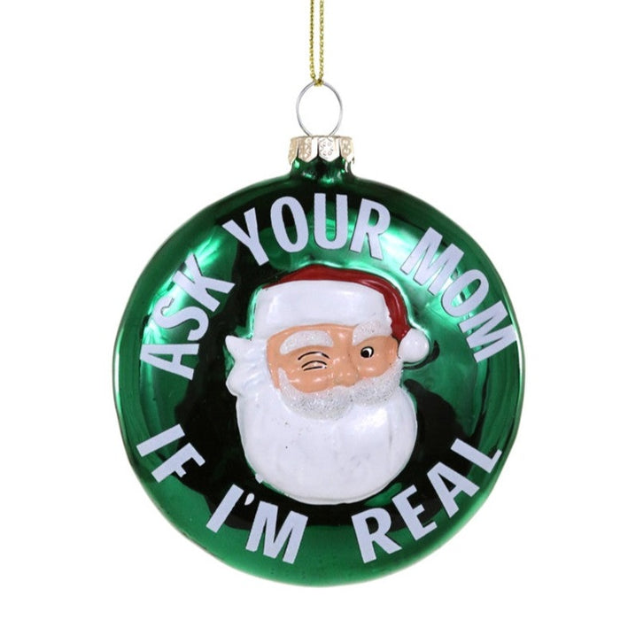 Winking Santa Ornament