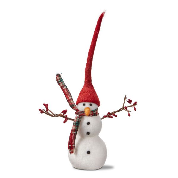 Small Snowman with Berry Branch Arms