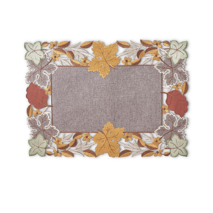 Embroidered Cutout Fall Leaves Placemat
