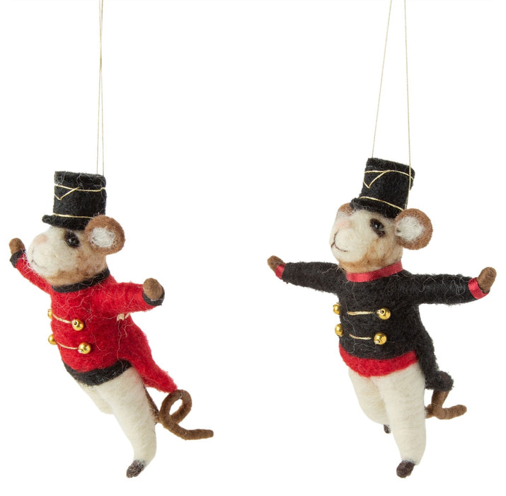 Felt Mouse Nutcracker Ornaments
