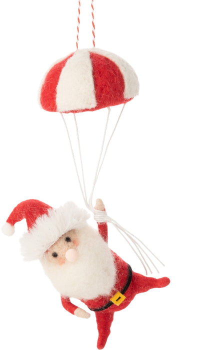 Felt Parachuting Santa Ornament