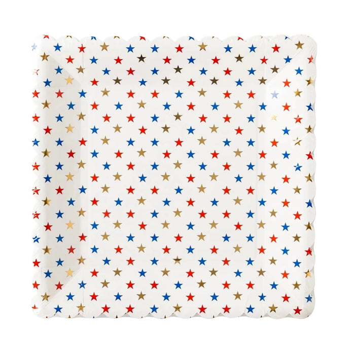Square Star Scallop Paper Plates