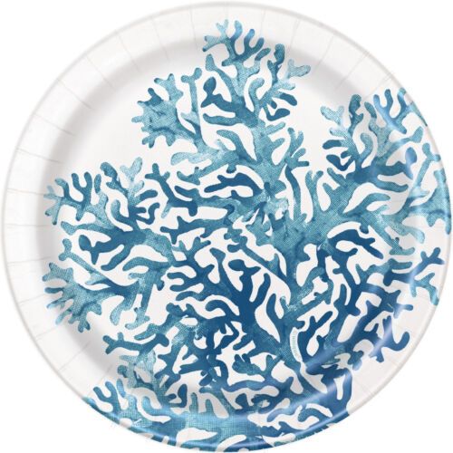Blue Coral Nautical Paper Plates
