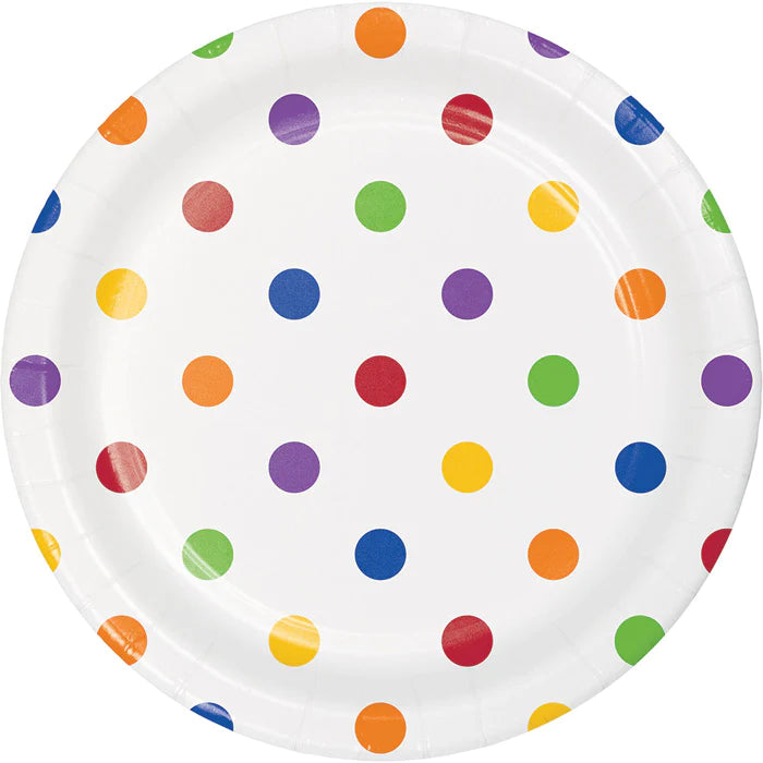 Dots & Stripes Multicolor Paper Dessert Plates