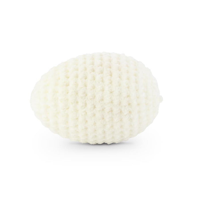 4.25" White Crochet Easter Egg