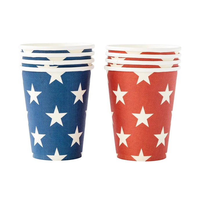 Red & Blue Star Paper Cups