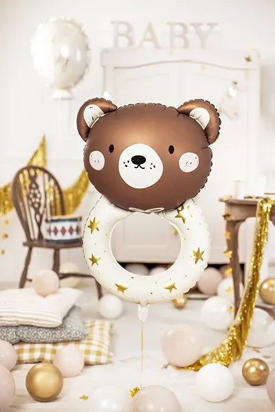 Teddy Bear Rattle Foil Balloon