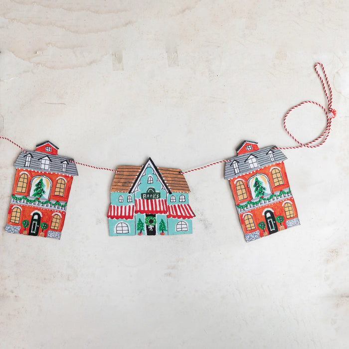 Printed Recycled Paper House Garland