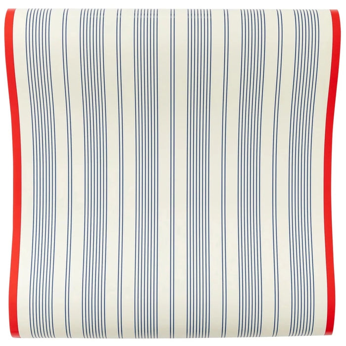 Red & Blue Striped Paper Table Runner