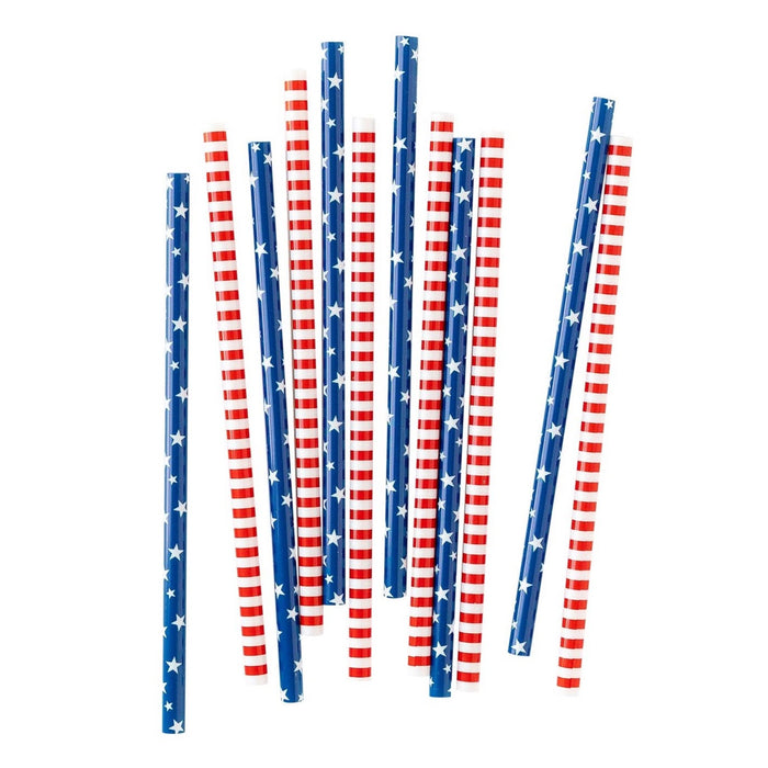 Red, White & Blue Reusable Straws