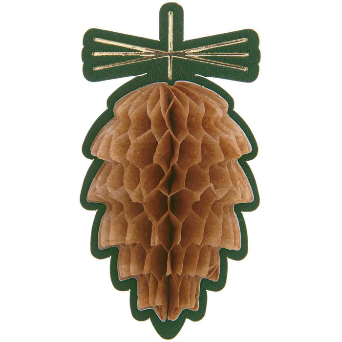 Holiday Pine Cone Honeycomb Stickers
