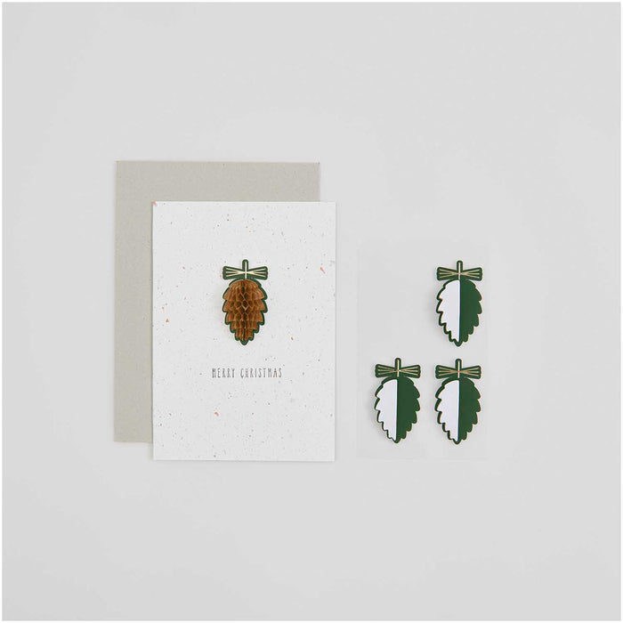 Holiday Pine Cone Honeycomb Stickers