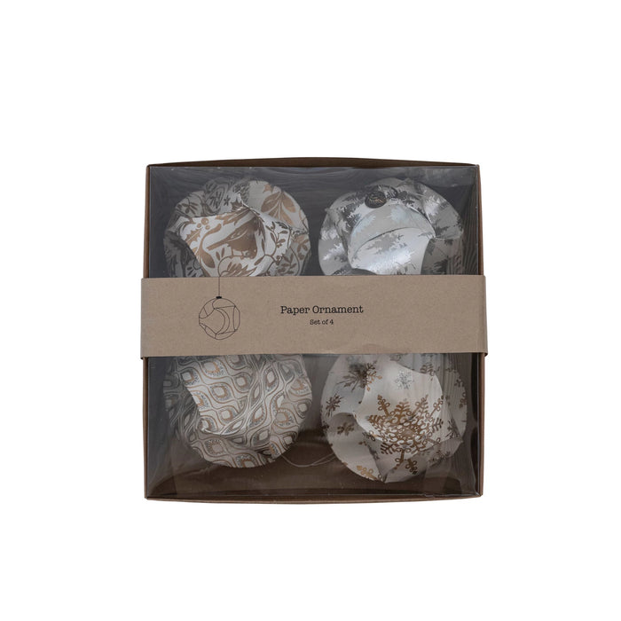 Round Handmade Recycled Paper Ornaments