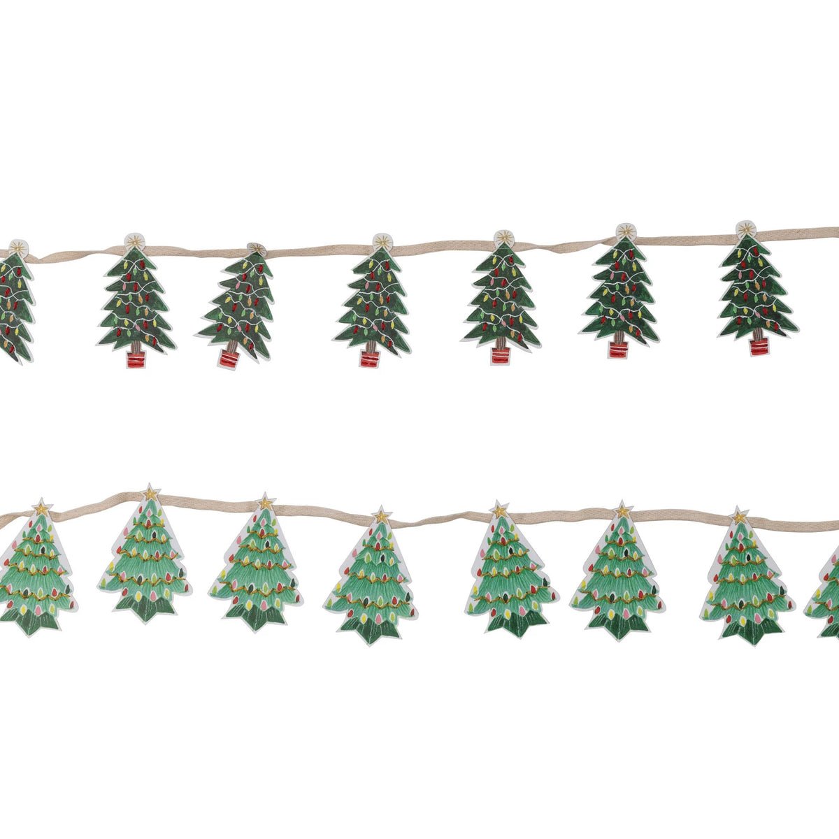 Printed Recycled Paper Tree Garland w/ Embroidery– Gatherings by CP