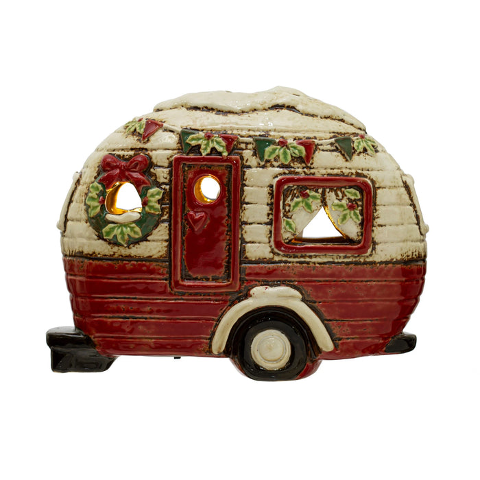 Hand-Painted Stoneware Camper