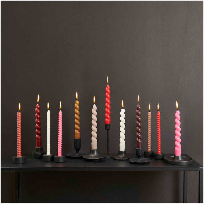 Neon Red Spiral Candles