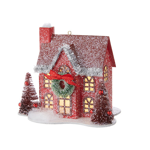 Lighted Paper House Ornament