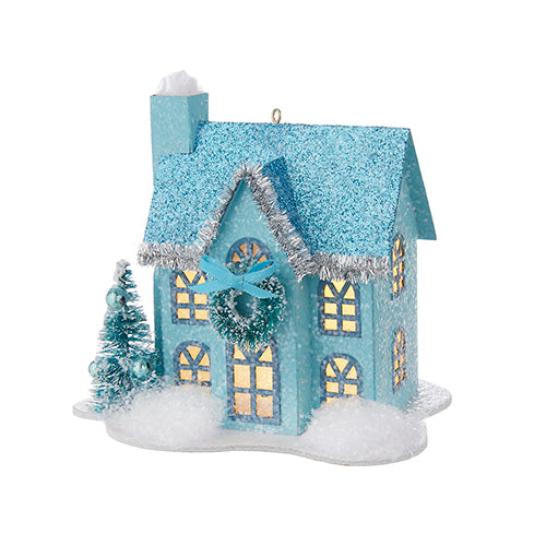 Lighted Paper House Ornament