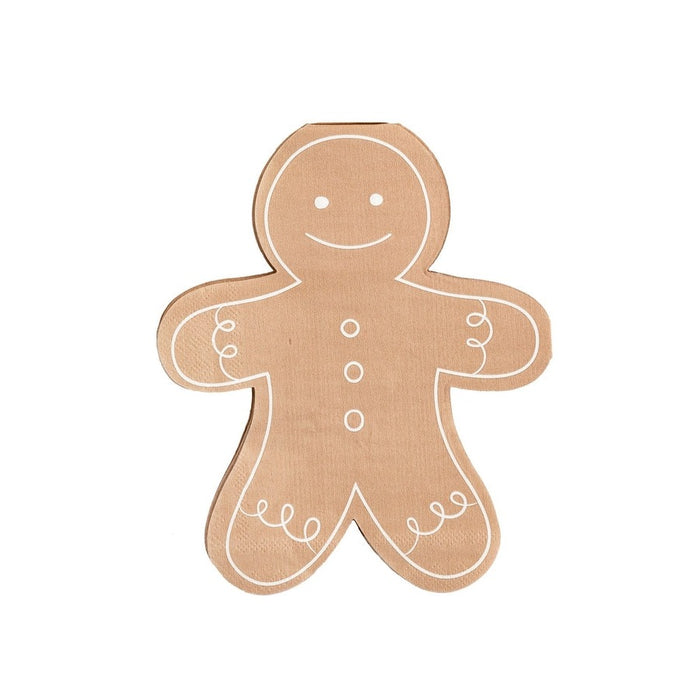 Gingerbread Man Shaped Beverage Napkins