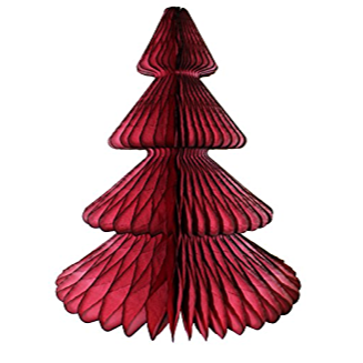 Dark Red Christmas Tree Tissue Paper Honeycomb