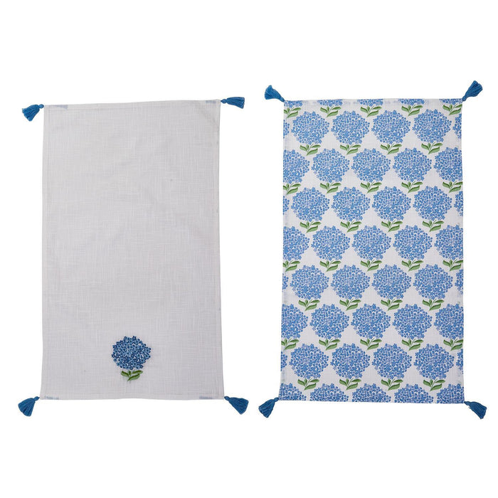 Hydrangea Towels with Decorative Tassels