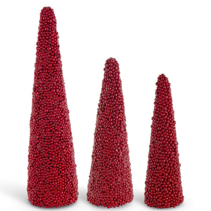 Red Berry Cone Trees Set