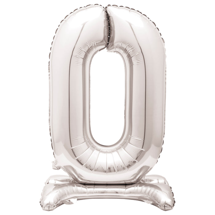 Silver 30" Standing Number Foil Balloons