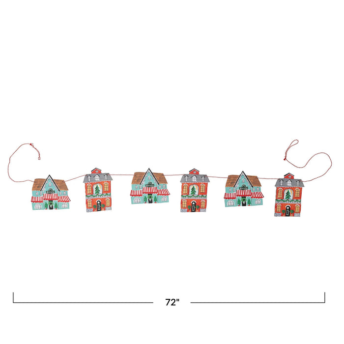 Printed Recycled Paper House Garland