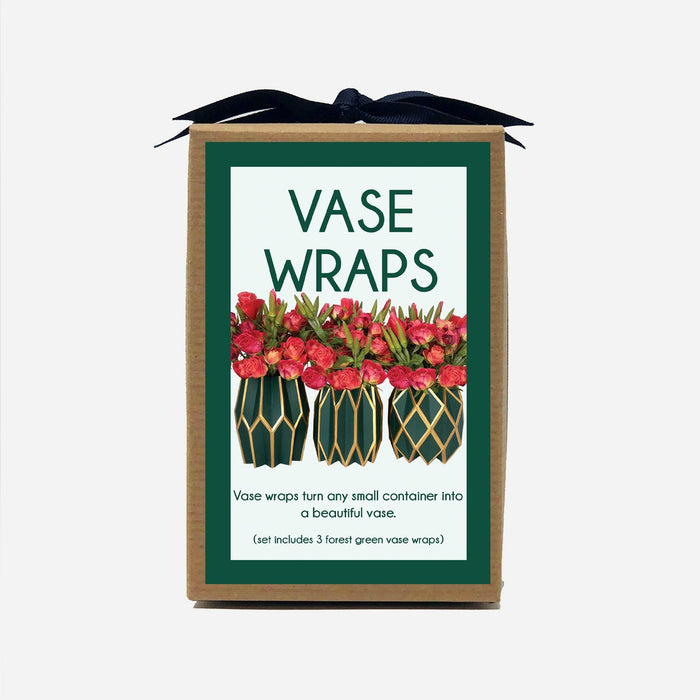Forest Green Paper Vase Wrap