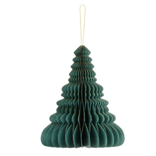 6" Dark Green Christmas Tree Paper Honeycomb
