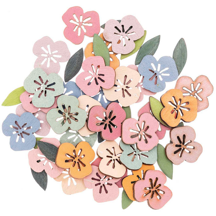 Spring Multicolor Blossom Wooden Confetti