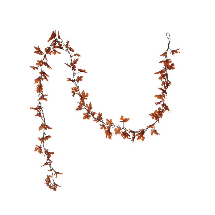 Orange Faux Lace Maple Leaf Garland