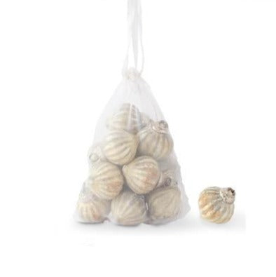 Mini Matte Silver w/ Gold Onion Ornaments- Bag of 12