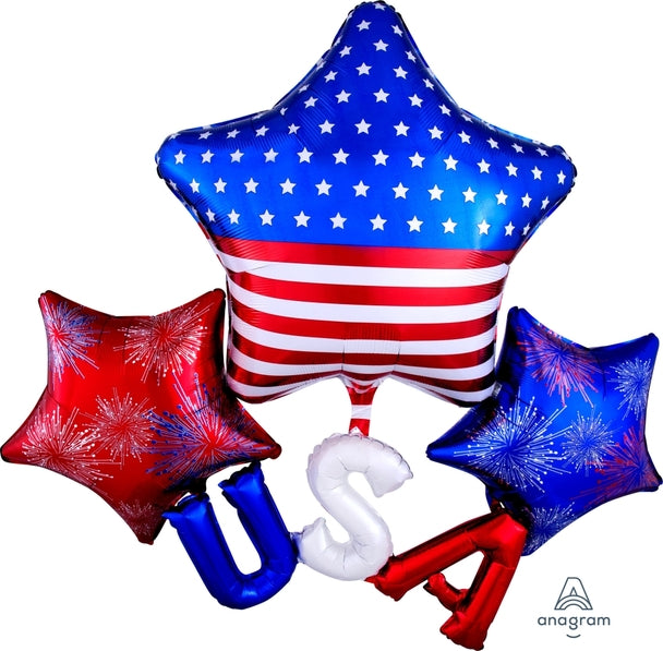 USA Patriotic Stars Foil Balloon