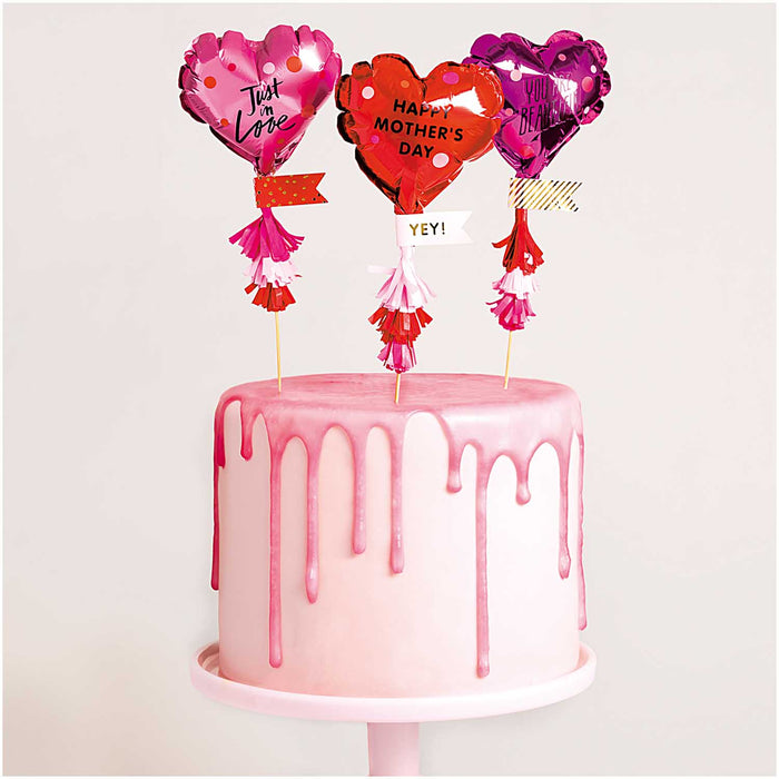 DIY Foil Heart Cake Topper