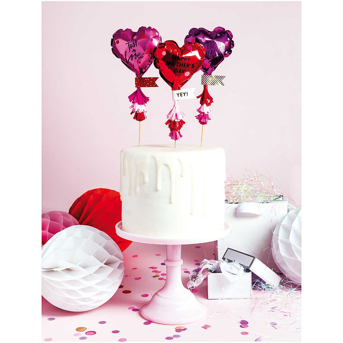 DIY Foil Heart Cake Topper