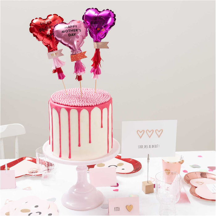 DIY Foil Heart Cake Topper