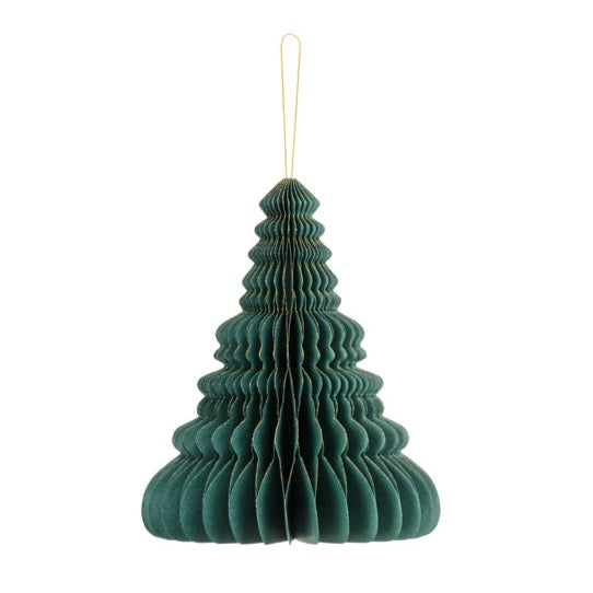 8" Dark Green Christmas Tree Paper Honeycomb