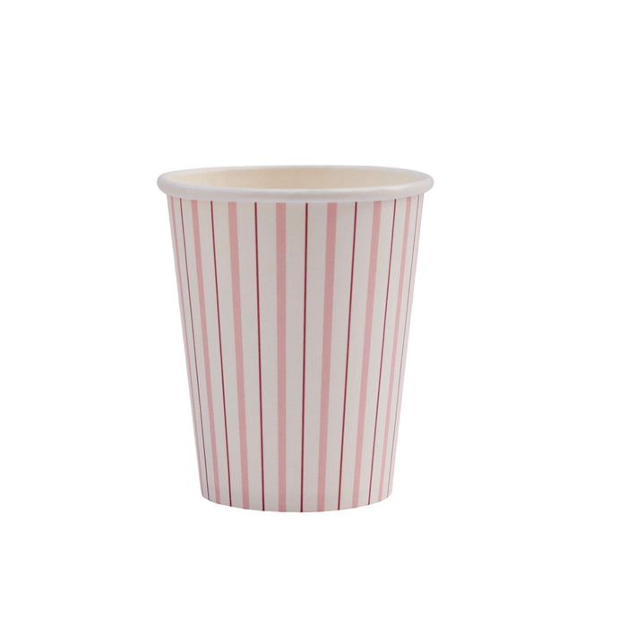 Pink and White Fine Stripes Cups