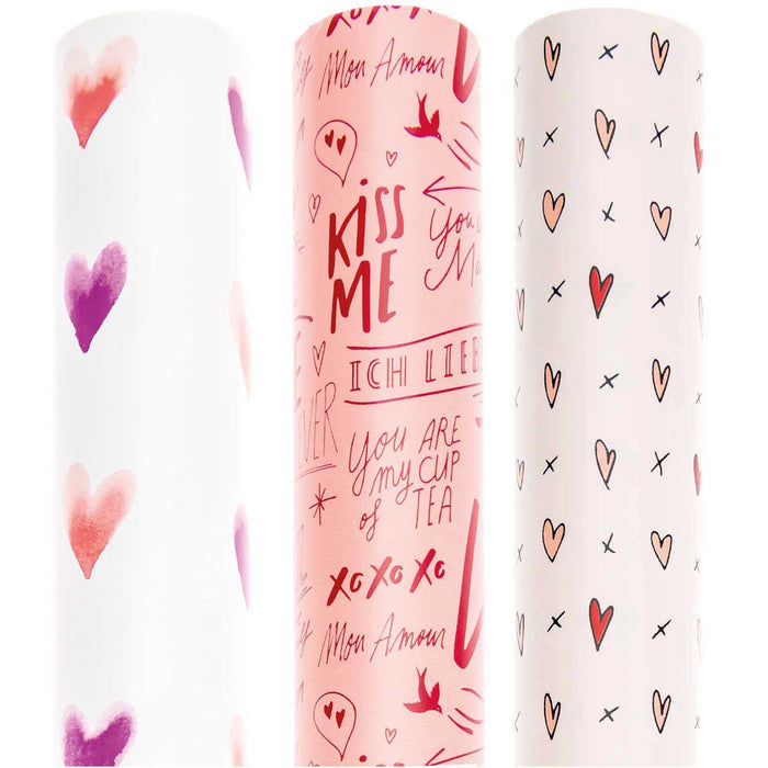 Watercolor Hearts Wrapping Paper