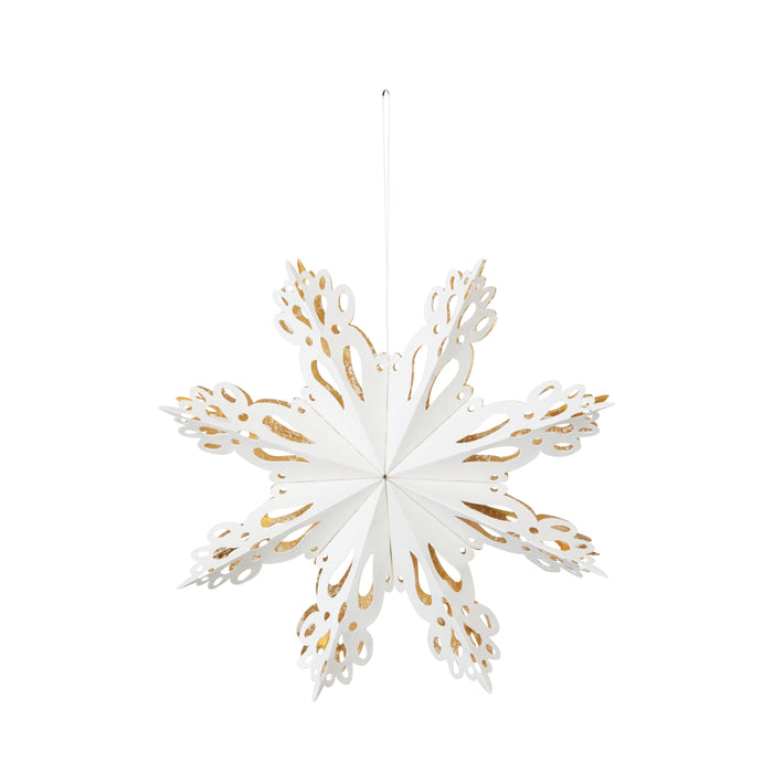 9" White Paper Snowflake Ornament