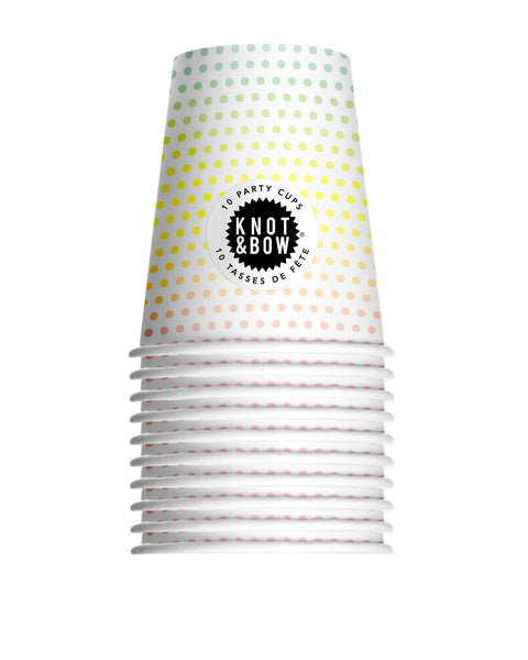 Rainbow Dots Paper Cups