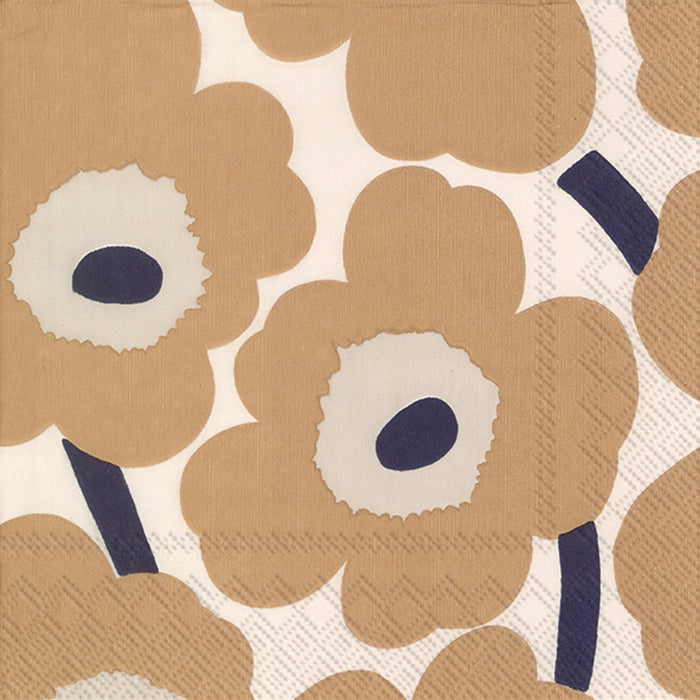 Unikko Cream Linen Dinner Napkins