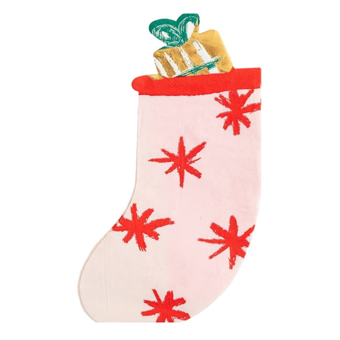 Christmas Wishes Stocking Shaped Guest Napkin